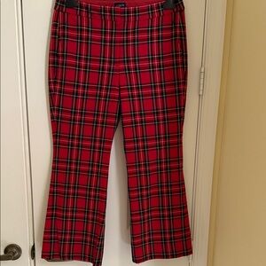 J. Crew Factory Vibrant Tartan Cropped Pants